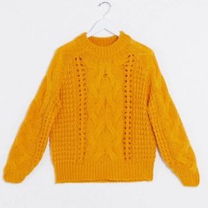 Cable Knit Sweater in Gold